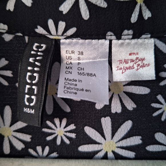 To All the Boys I’ve Loved Before x H&M daisy print shirt dress - Black (NWOT) - Picture 4 of 7